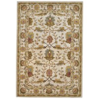 Traditional-Persian/Oriental Hand Tufted Wool Beige 5' x 7' Rug