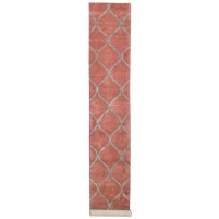 Modern Hand Tufted Wool red 2' x 14' Rug
