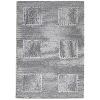 Modern Hand Tufted Wool Charcoal 2' x 3' Rug