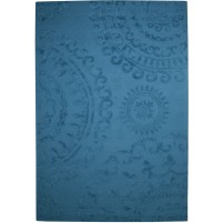 Modern Hand Tufted Wool Blue 9' x 13' Rug
