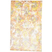 Modern Handloom Wool / Silk (Silkette) Orange 5' x 8' Rug