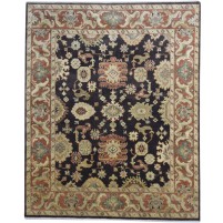 Traditional-Persian/Oriental Hand Knotted Wool Black 8' x 10' Rug