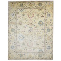 Traditional-Persian/Oriental Hand Knotted Wool Beige 9' x 12' Rug