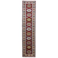 Traditional-Persian/Oriental Hand Knotted Wool Red 3' x 12' Rug