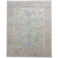 Traditional-Persian/Oriental Hand Knotted Wool Green 8' x 10' Rug