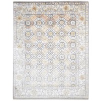 Traditional-Persian/Oriental Hand Knotted Silk Grey 8' x 10' Rug