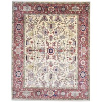 Traditional-Persian/Oriental Hand Knotted Wool Cream 8' x 11' Rug