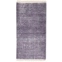 Modern Hand Knotted Wool / Silk (Silkette) Purple 2' x 3' Rug