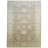 Traditional-Persian/Oriental Hand Knotted Wool Brown 10' x 14' Rug