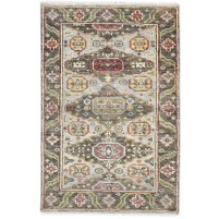 Traditional-Persian/Oriental Hand Knotted Wool Grey 4' x 6' Rug