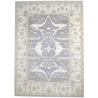 Traditional-Persian/Oriental Hand Knotted Wool Blue 10' x 14' Rug