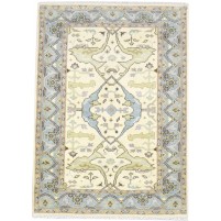 Traditional-Persian/Oriental Hand Knotted Wool Beige 4' x 6' Rug