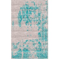 Marca Handloom Silk Beige / Fountain Blue Rug - 8x10