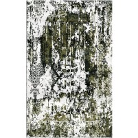 Tallow Green / Cararra Ivory Silken Modern 6x6 Square Rug