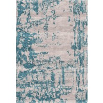 Noura Handloom Silk Beige / Smalt Blue Rug - 8x10