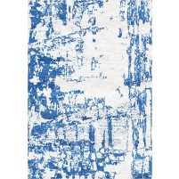 Noura Handloom Cararra Ivory / Steel Blue Rug - 8x10