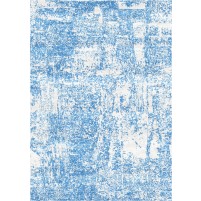 Arte Handloom Cararra Ivory / Danube Blue Rug - 6' Square