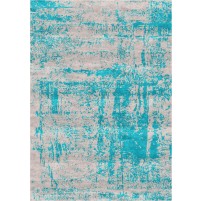 Arte Handloom Silk Beige / Eastern Blue Rug - 9' Square