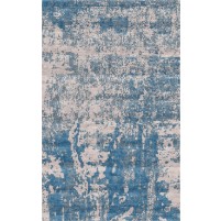 Laria Handloom Silk Beige / Bismark Blue Rug - 6x9