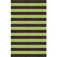 Handmade Brown Green HSAC03CL07 Stripe Rugs 9'X12'