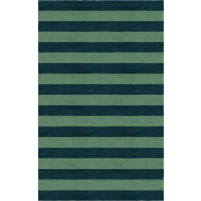 Handmade Green Dark Green HSCF01CS09 Stripe Rugs 5'X8'