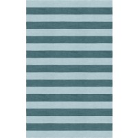 Handmade Light Blue Gray HSCF10CF04 Stripe Rugs 5'X8'