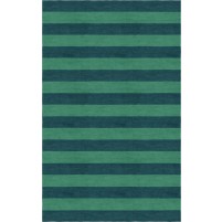 Handmade Green Teal HSCG01CH05 Stripe Rugs 5'X8'