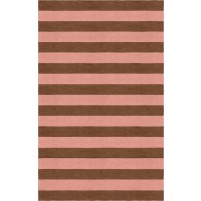 Handmade Brown Peach HSDS02EH09 Stripe Rugs 6'X9'