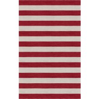 Handmade Silver Wine Red HSTR-1004  Stripe Rugs 6' X 9'