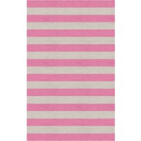 Handmade Silver Pink HSTR-1006  Stripe Rugs 6' X 9'