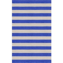 Handmade Silver Blue HSTR-1008  Stripe Rugs 9' X 12'