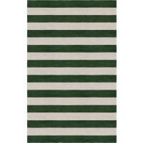 Handmade Silver Dark Green HSTR-1013  Stripe Rugs 6' X 9'