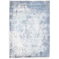 Modern Handloom Silk Blue 5' x 7' Rug