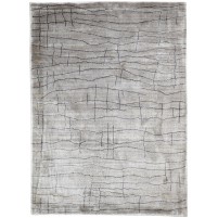 Modern Handloom Silk (Silkette) Grey 5' x 6' Rug