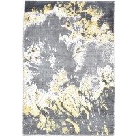 Modern Handloom Silk (Silkette) Dark Grey 4' x 6' Rug