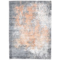 Modern Hand Woven Silk (Silkette) Peach 5' x 6' Rug