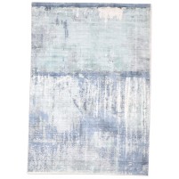 Modern Hand Woven Silk (Silkette) Blue 5' x 7' Rug