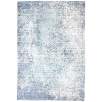 Modern Hand Woven Silk (Silkette) Blue 4' x 6' Rug