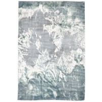 Modern Hand Woven Silk (Silkette) Grey 4' x 6' Rug