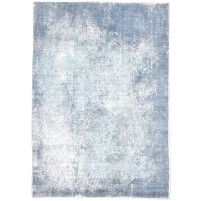 Modern Hand Woven Silk (Silkette) Blue 5' x 7' Rug
