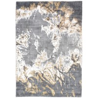 Modern Hand Woven Silk (Silkette) Dark Grey 4' x 6' Rug