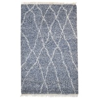 Modern Hand Knotted Wool Charcoal 5' x 9' Rug