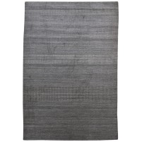 Modern Hand Woven Wool / Silk (Silkette) Charcoal 7' x 10' Rug