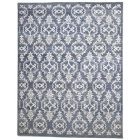 Modern Hand Knotted Wool Charcoal 8' x 10' Rug