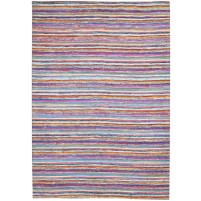 Modern Jacquard Loom Wool / Silk (Silkette) Red 5' x 7' Rug