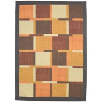 Modern Jacquard Loom Wool / Silk (Silkette) Brown 5' x 8' Rug