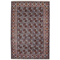 Traditional-Persian/Oriental Hand Knotted Wool Silk Blend Rust 6' x 9' Rug