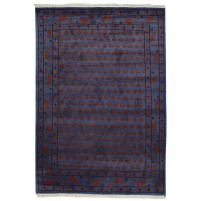Traditional-Persian/Oriental Hand Knotted Wool Silk Blend Purple 5' x 8' Rug
