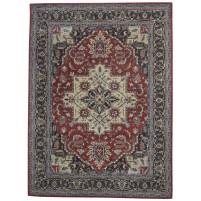 Traditional-Persian/Oriental Hand Tufted Wool Red 8' x 11' Rug