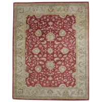 Traditional-Persian/Oriental Hand Tufted Wool Red 8' x 10' Rug